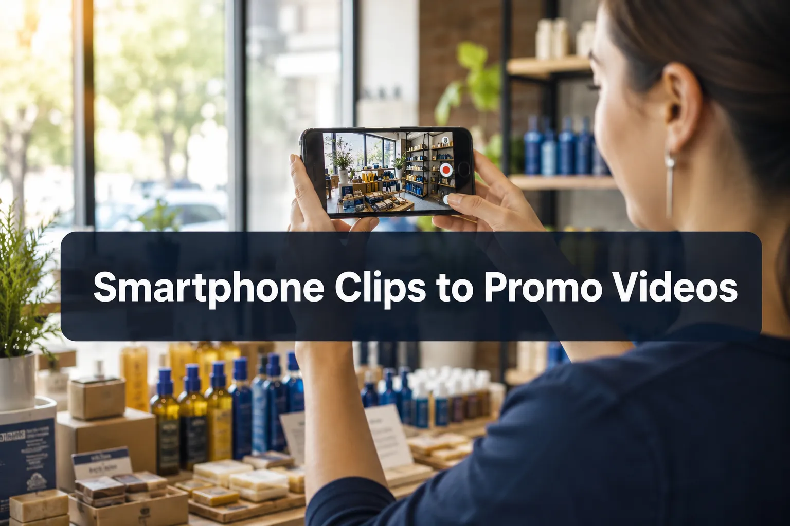 Small business promotional video from smartphone clips