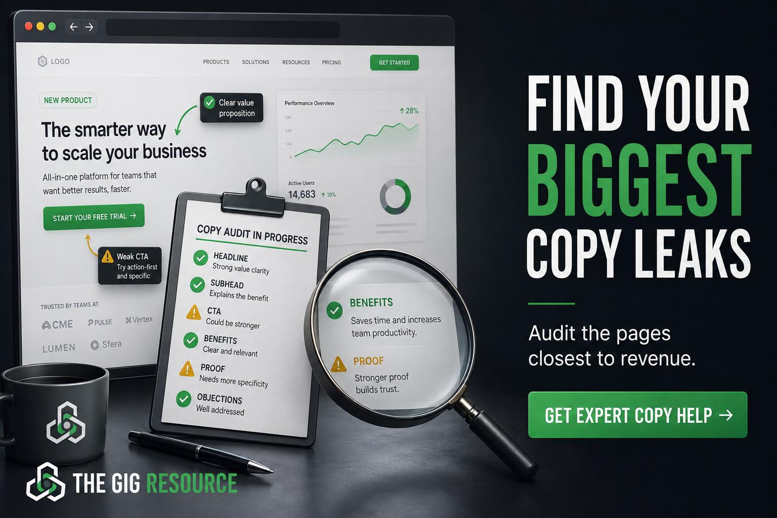 Website copy audit in progress