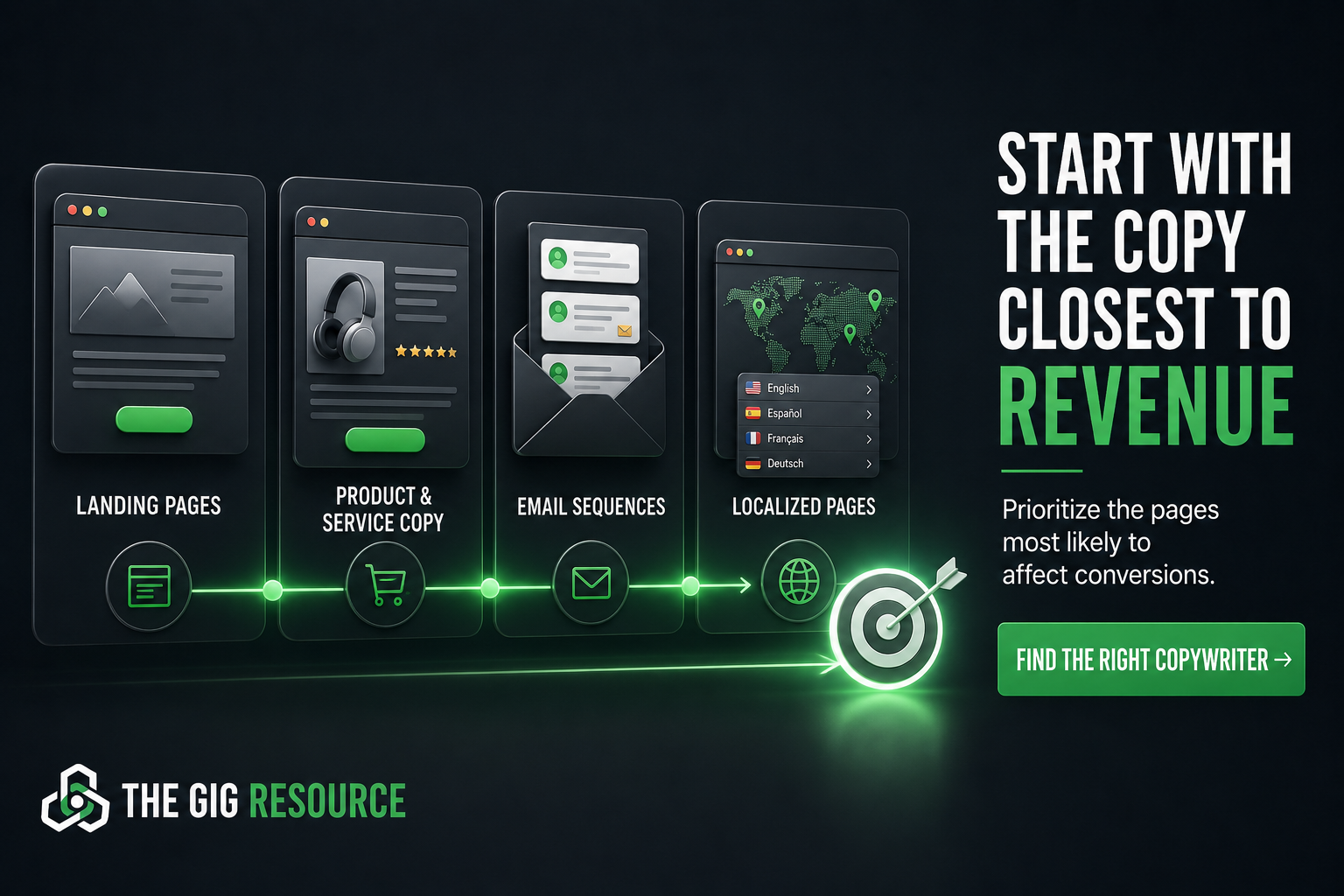 Four copy priorities closest to revenue